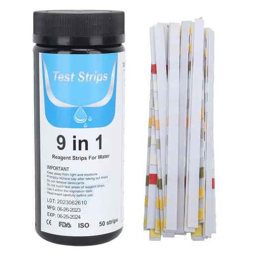50 Strips PH Test Strips 9 in 1 Accurate Water Quality Testing Paper for Swimming Pool Drinking Water Aquarium