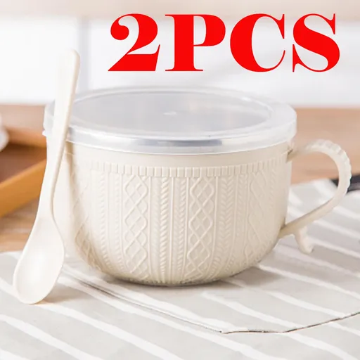 Soup Bowl with Handles,Soup Mug with Handles, Wide Large Cereal Bowl for Oatmeal, Gumbo, Salad, Ceramic Soup Cup, Microwave & Oven Safe 5.5x3.7inch A Clearance! Beige/2PCS