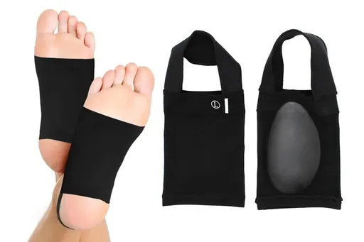 Arch Support Soft Pad Brace Sleeve Ankle Foot Wrap For Feet Flat - Black