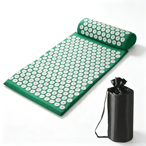 Green Acupressure Mat & Pillow Set with Bag & Gift Box | Christmas Premium Festival Gift | Full Body Meridian Massage Yoga Therapy Kit for Gifting