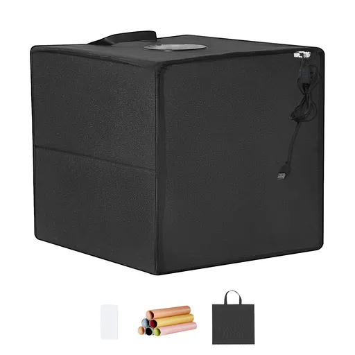 Photo Studio Light Box 3000-5600K 6 Double-Sided Color Backdrops, 41 x 40 x 39 cm