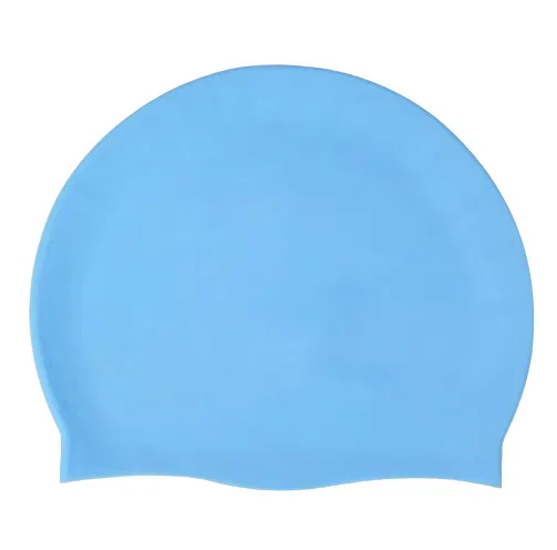 Silicone Swimming Cap Large Waterproof Swim Hat for Long Hair Men Women Adults-Blue
