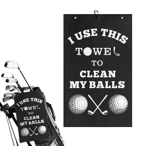 Golf Towel for Golf Bag with Clip Funny Cleaning Cloth for Balls & Clubs