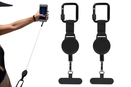 2PCS Retractable Anti-Theft Phone Tether Wrist Strap Holder