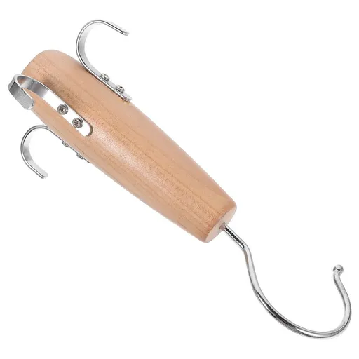 Light Brown Wooden Belt Hanger Rack with 360 Degree Rotation for Easy Access