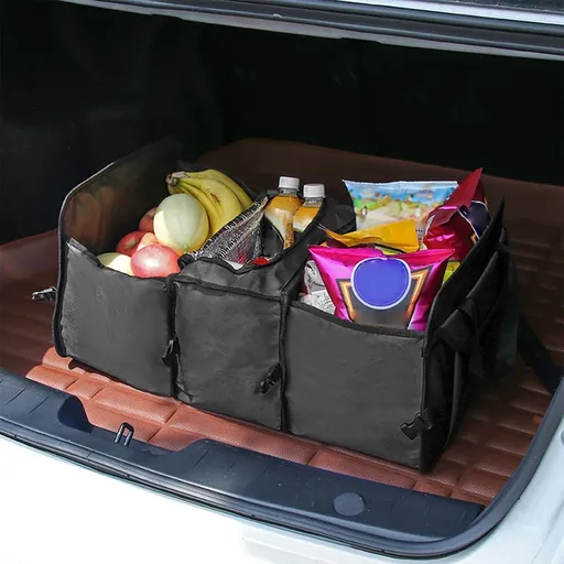 Car Trunk Insulation Storage Box - Ice Pack Cooler Bag for Camping Hiking Fishing Grocery - Large 23.62x12.6x11.42 Inch Nylon Thermal Cooler Bag for Outdoor Travel Beach Picnic Emergency Preparedness