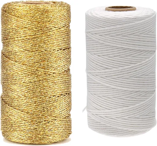 White Twine String and Gold Twine String