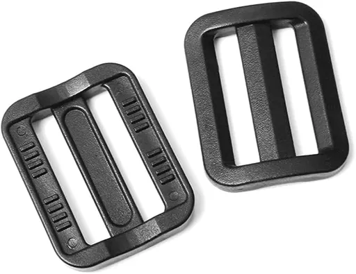 CooBigo 12 Pack Plastic Buckles for Straps 1 Inch Tri-Glide Slide, Plastic Slide Clip Heavy Duty Adjustable Webbing Tri-glides Slider Buckle for Backpack Straps Dog Collar Harness