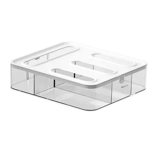Transparent Ziplock Bag Storage Organiser, Plastic Drawer Dispenser for Sandwich, Snack and Freezer Bags, Clear
