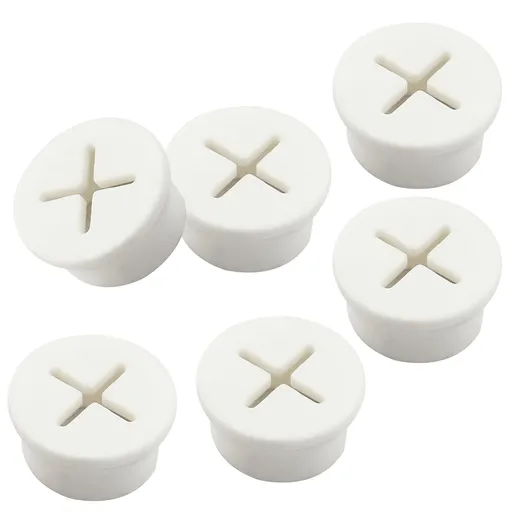 12pcs 3/4 Inch (20mm) Rubber Desk Grommet, Flexible Desk Hole Cover Plug Wire Management Cable Cord Pass Through for Office Home Equipment (White)