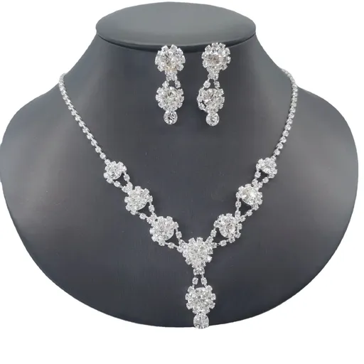 Crystal Wedding Bridal Bridesmaids Earrings Bracelet Set for Women Brides Bridesmaids Crystal Rhinestone Bracelet for Wedding