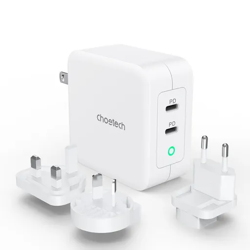 CHOETECH PD6008 GAN Dual Type-C 100w Travel Charger (US/EU/UK/AU)