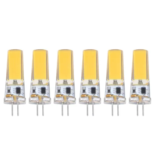 6 Pieces G4 LED Bulbs 9W Dimmable COB Lamp 500LM for Home Ceiling Landscape Chandelier Lamps 3000K Warm Light