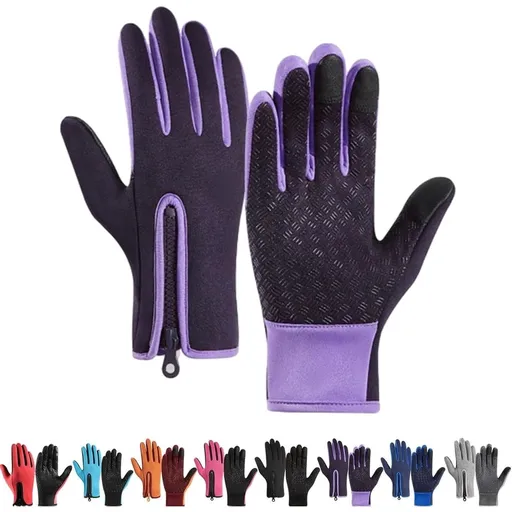 Waterproof & Windproof Thermal Non-Slip Gloves,Touch Screen Sports Gloves for Men Women