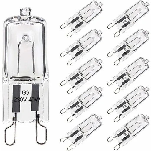 10 Pack G9 Oven Bulb, 40W 230V 300 Degree C, Dimmable Warm White, 480LM