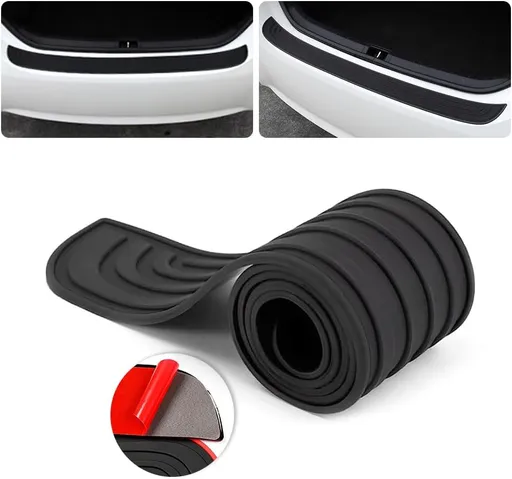35.4"X2.7"Auto Rear Bumper Protector Cover, Auto Scratch-Resistant Non-Slip Rubber Backup Door Entry Cover, Suitable for Most Cars and Suvs, Black.