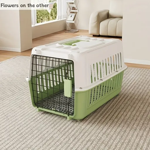 Portable Pet Carrier for Cats and Small Dogs, Airline-Approved Travel Kennel with Comfort Handle, Durable Recyclable PP Material, Compact Design for Indoor, Outdoor, and Air Travel (Green)