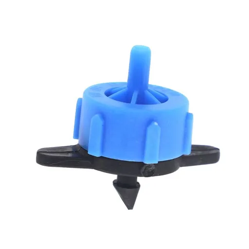 Pressure Compensating Dripper 2 GPH 8L/H Emitter for Garden Lawn Drip Irrigation with Barbed Hose Connector, Plastic Black Blue