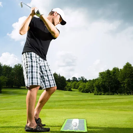 Golf Training Mat,Golf Hitting Mat Portable Turf Grass Mat Analysis Swing Path and Correct Hitting Posture Golf Training Aids