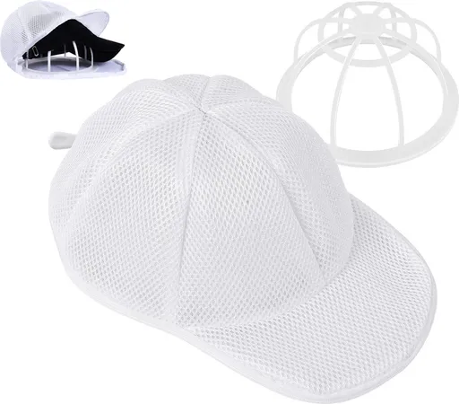 Cap Washer - Cap Washer With Holder And Mesh Bags - Cap Holder - Cap Washing - With Zipper - Cap Washer - Cap Cleaner - Ladies & Gentlemen's Caps - Baseball Cap - Cap - Cap - Cap Washing Holder - Keep Your Cap Clean And In Shape - For Every Cap