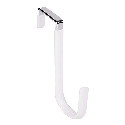 1 Pack Over the Door Hook, Over The Door Hooks Rubber Scratches, Sturdy Metal Single Over Door Hooks, Door Hanger Hook Door Hooks for, White