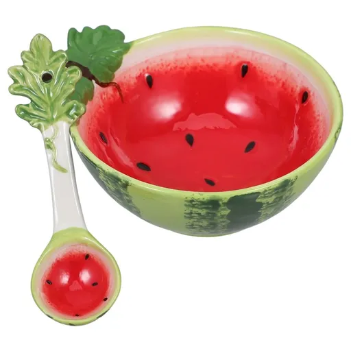 Ceramic Watermelon Bowl and Plate 15.00X12.10X6.50CM