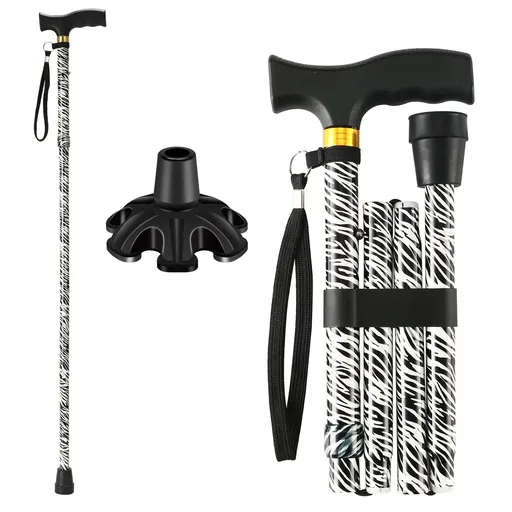 Walking Cane Cane for Man/Woman 5-Level Height Adjustable Walking Stick | Comfortable Plastic T-Handle Portable Walking