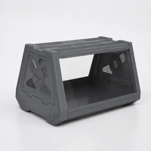 Grey Desktop Reptile Terrarium Enclosure 27x19x19cm with Double Door Opening and Ventilation for Small Reptiles, Amphibians and Plants