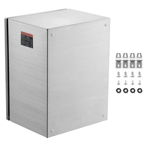 Steel Electrical Box, 40x30x25 cm, 304 Stainless Steel Electrical Enclosure Box, Wall-Mounted Outdoor Electrical Electronic Equipment Enclosure with Mounting Plate Hinges Lock, IP66 Waterproof