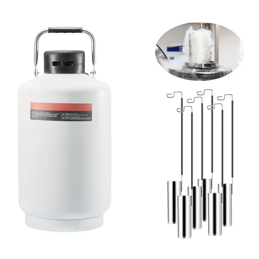 Liquid Nitrogen Tank, 10 L Aluminum Alloy Liquid Nitrogen Container, LN2 Tank Dewar with 6 Canisters and Carry Bag with Straps, Cryogenic Tank for Beauty Industry, Semen Preservation, Scientific
