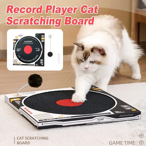 Record Player Cat Scratching Board Corrugated Cardboard Cat Toy