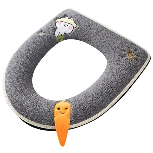 Thicker Bathroom Soft Toilet Seat Cover Pad with Handle Toilet Lid Cover Cushion Soft Thicker Washable Fits All Oval Toilet Seats