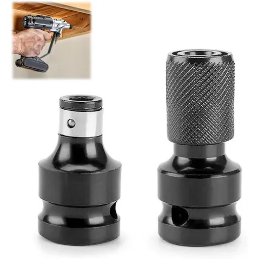 2 Pcs Embouts of Visseuse a Percussion Adapter 0.5.25, Embout of Tournevis Adapter of Wrench a Douille Embout of Tournevis a Douille