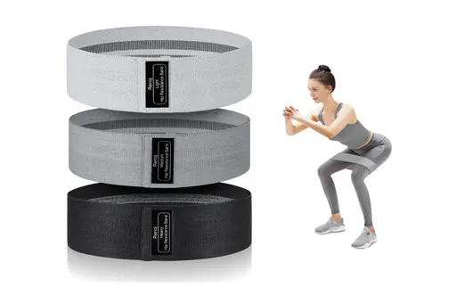Resistance Bands, Men's and Women's Leg and Glute Level 3 Fabric Workout Bands for Home Fitness Gym Yoga Squat Glutes - 3-Pack