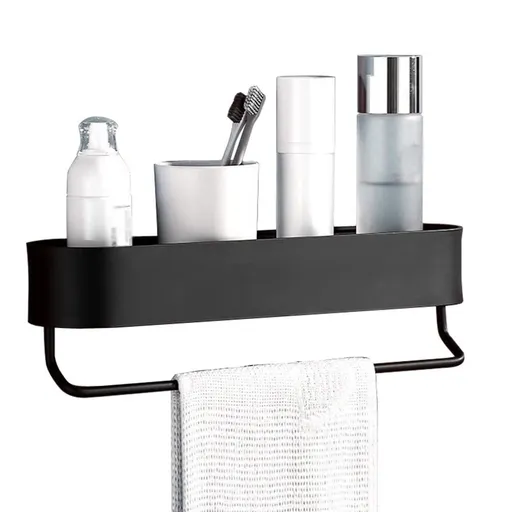 Corner Shower Caddy Bathroom Shelf Wall Mounted Black 30Cm