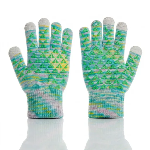 Ladies Non‑Slip Touch‑Screen Sport Gloves Curved Fit for Cycling Hiking Cross‑Country Motorcycle Trip 2 Pcs Gradient Green One Size Recommended Christmas Holiday Gift