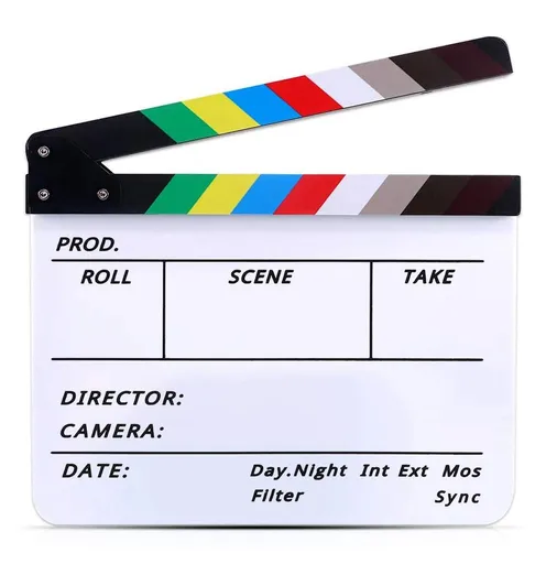 Movie Film Video Clapboard irector's Cut Action Scene Clapper Board,Movie Theme Party Decorations - Black/Colorful