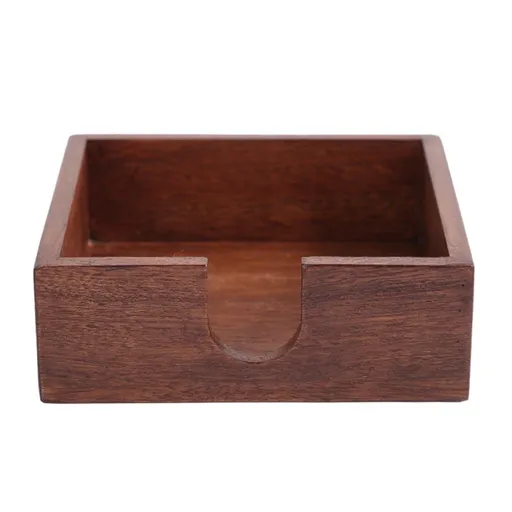 Cocktail paper napkin holder square, wooden flat napkin tray, cocktail napkins for kitchen decoration, restaurant countertop bar accessories 14x14x5cm