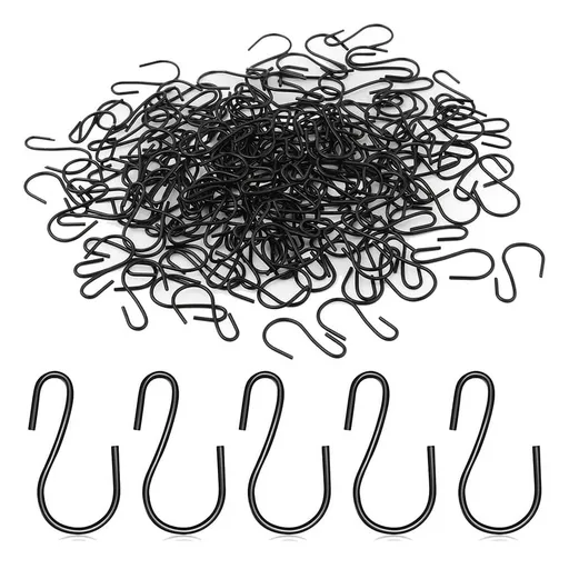 120Pcs 1-Inch Mini S-Shaped Hook, S-Shaped Hook, Small S-Shaped Hook, Metal Mini Decorative Hook, for Crafts(Black)
