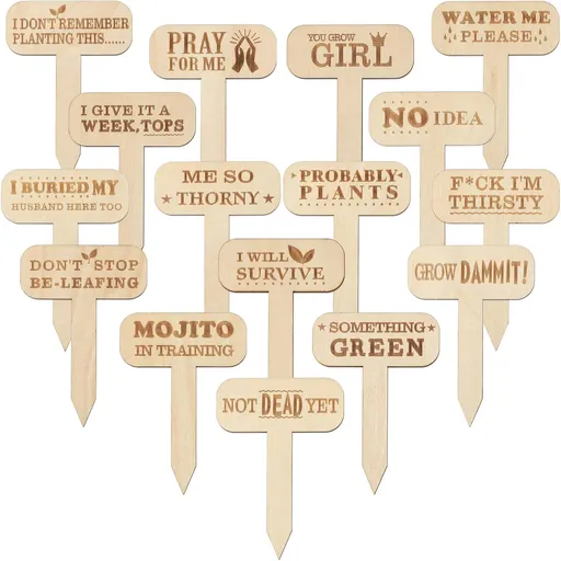Funny Plant Markers, 16Pcs Garden Labels, Gardening Gifts for Gardeners,Women,Funny Plant Labels for Pots