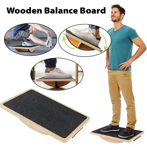 Balance Board Wooden Fitness Wobble Yoga Board Pilate Fitness Train