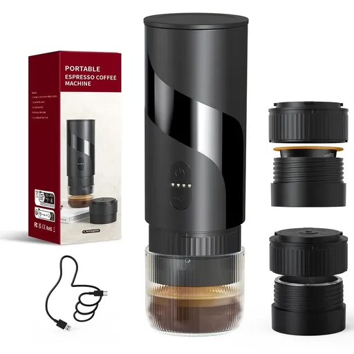 Portable Espresso Machine - Travel Espresso Maker for Both Coffee Ground & Capsules - Battery Powered Coffee Maker - Portable Coffee Maker for Travel, Camping, Home, Office, RV