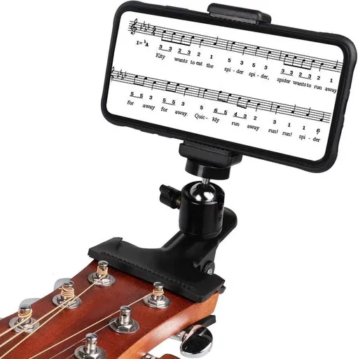 Cell Phone Holder Clip for Guitar, Live Broadcast Mount