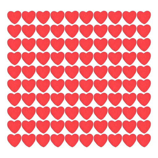 100Pcs Red Wooden HeartShaped Ornament SelfAdhesive DIY Hand Made Home Decoration