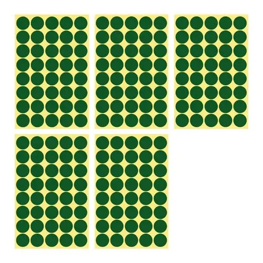 8/13/25/50mm Colour Sticker Dots Adhesive Round Labels Circular Scrapbooking Green - 25mm 40 Dots - 5 Sheets