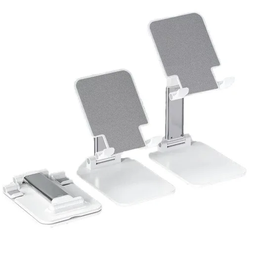 Foldable Adjustable Universal Desk Stand Holder For Mobile Phone Tablet Portable - White
