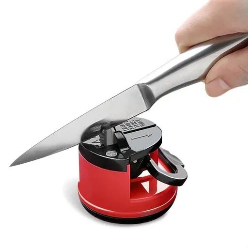 Pocket Knife Sharpeners Suitable for Most Blade Types, Small Knife Sharpener for Kitchen, Camping, Red