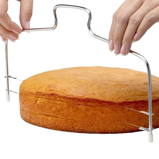 Baking Adjustable 2-Wire Layer Cake Cutter and Leveler, Stainless Steel,Silver strong and durable 13 In x 6.5 In