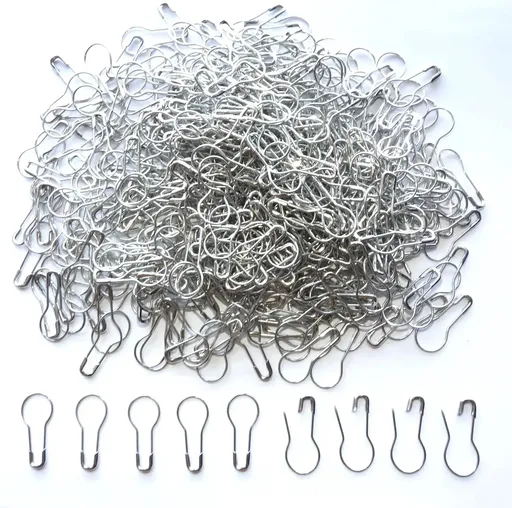 1000 Pcs Metal Gourd Safety Pins, 0.8 Inch Clothing Craft Tailor DIY Accessory Pins, Silver