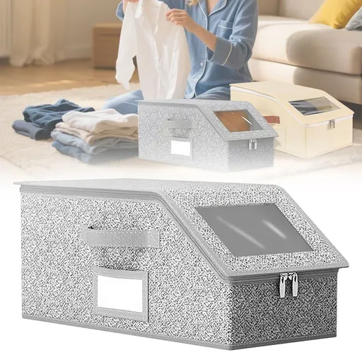 Hat Organizer for Baseball Caps with Cardboard，Hat Organizer for Closet，Stackable Hat Storage with Clear Lid，Flip-Top Access，Space-Saving Hat Box，Breathable Fabric 1Pcs(Grey)